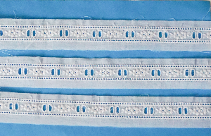 Swiss Cotton Lace 65476  Beading Insertion -  White 